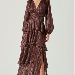 ANORA FLORAL TIERED MAXI DRESS ASTR THE LABEL